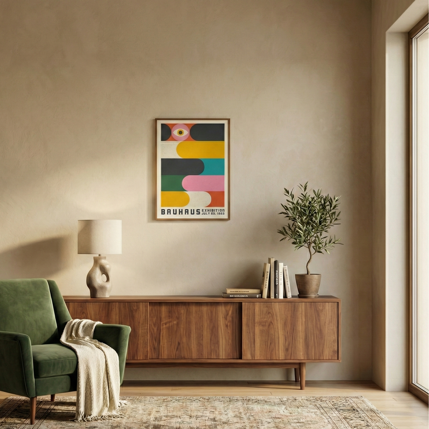 Tableau Bauhaus multicolore – style vintage design