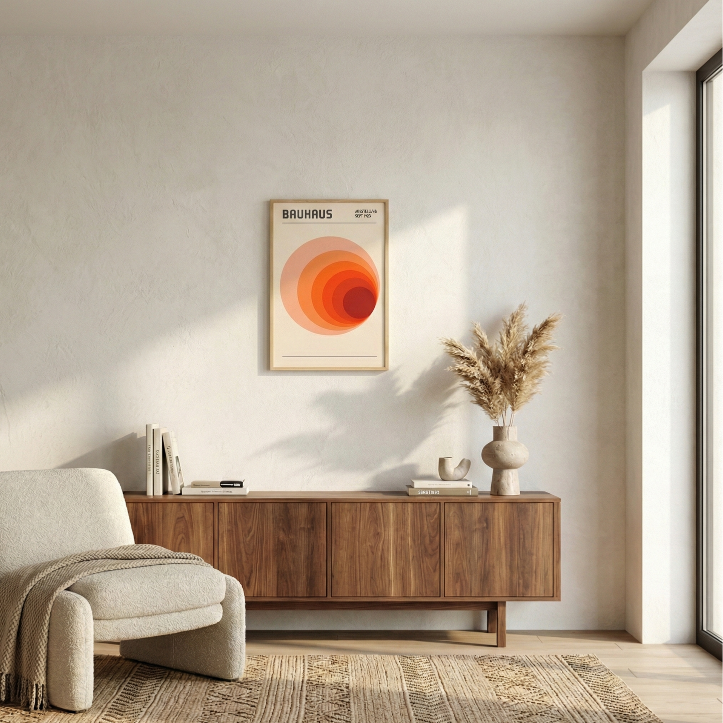 Tableau Bauhaus Halo Terracotta – Dégradé Circulaire Vintage