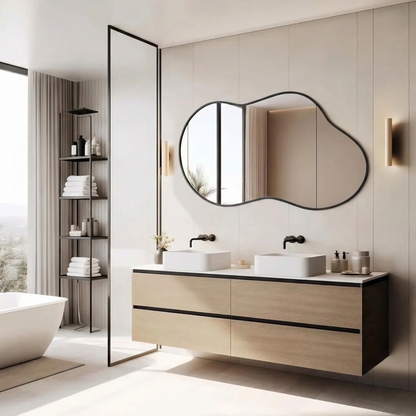 Miroir organique asymétrique en métal – Aurelia