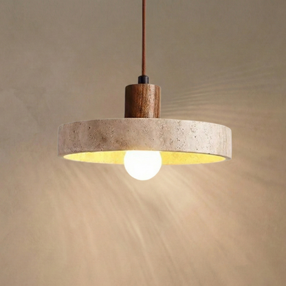 Suspension en bois & Travertin – Travéhalo