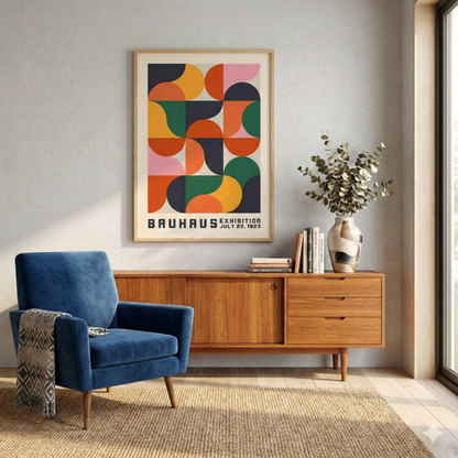 Tableau Bauhaus multicolore – vintage design