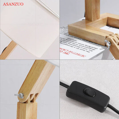 Lampe de chevet pliante en bois