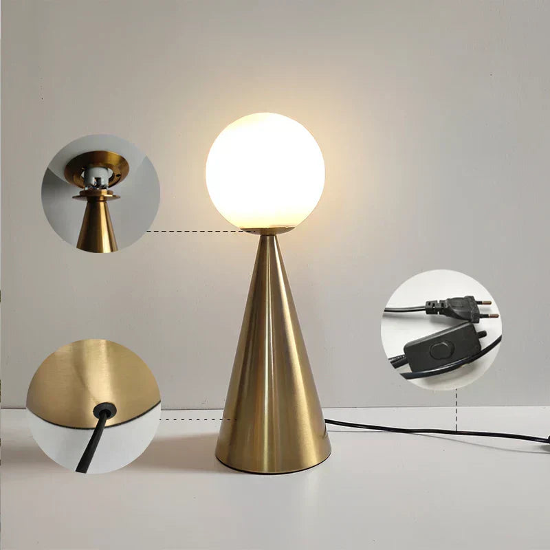 Lampe de Chevet Design Dorée Moderne
