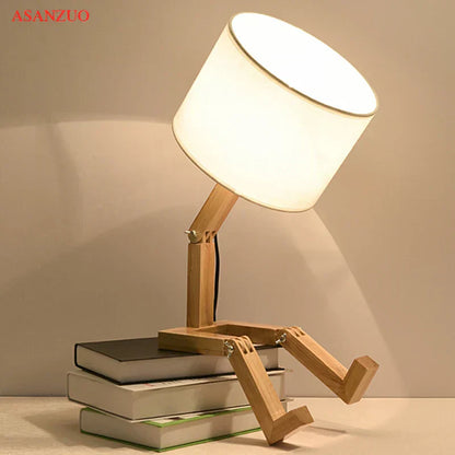 Lampe de chevet pliante en bois