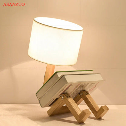 Lampe de chevet pliante en bois