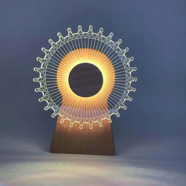 Lampe de chevet design moulin 3D