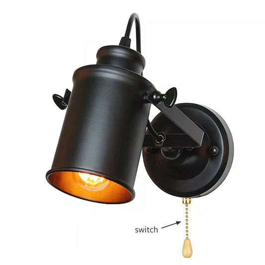Vintage Industrial Wall-Mounted Bedside Lamp