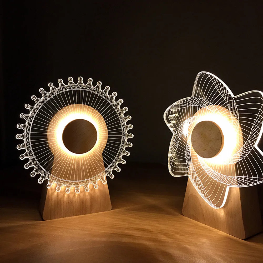 Lampe de chevet design moulin 3D