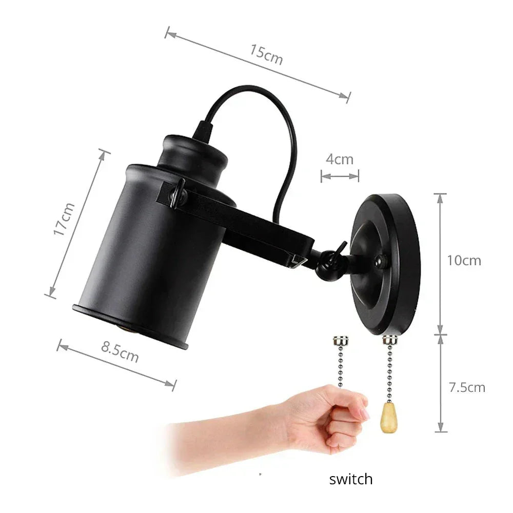 Lampe de chevet Murale Industrielle Vintage