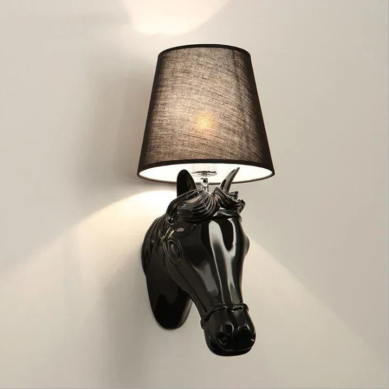 lampe de chevet murale en résin design cheval