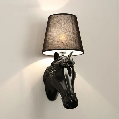 lampe de chevet murale en résin design cheval