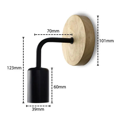 Lampe de chevet Murale Bois Noir / Blanc