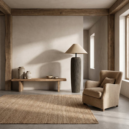 Lampadaire Bois Sculpté – Nature et Élégance