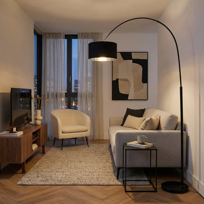 Lampadaire Arc avec Abat-Jour Cylindrique