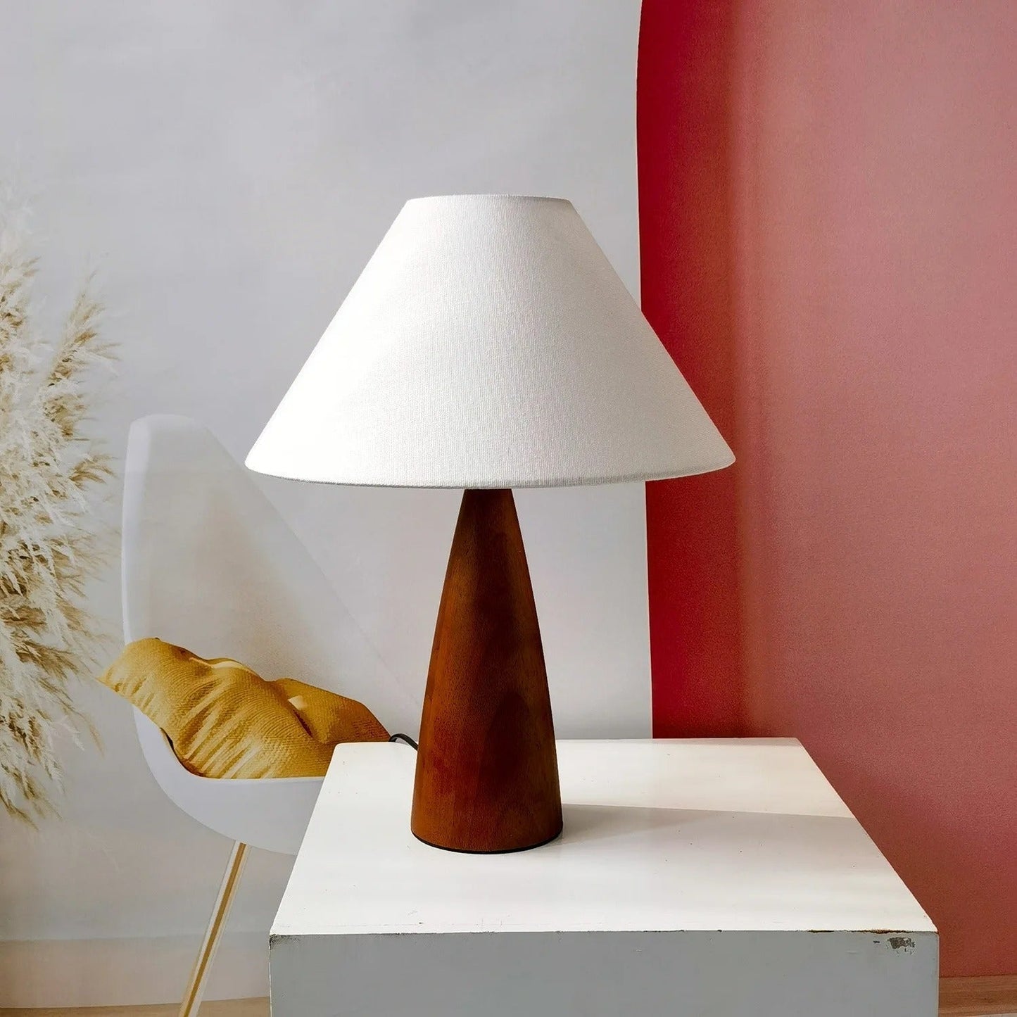 Lampe de chevet Rétro en Bois Massif