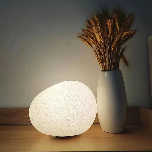 Designer stone bedside lamp