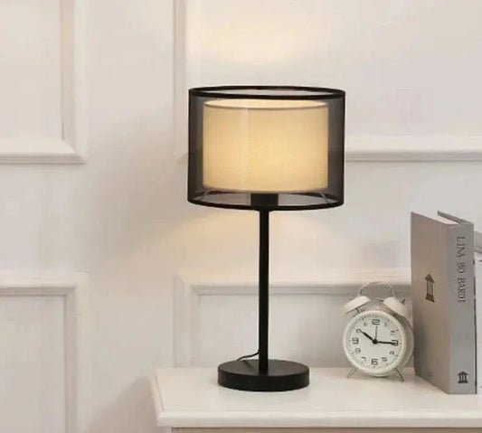 Lampe de chevet design tissu à Double couche