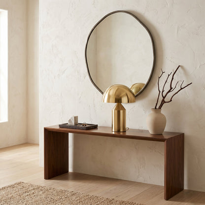 Lampe de Table en Métal Doré avec Abat-Jour Dôme – Oréa