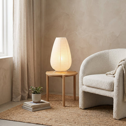 Paper Lantern Table Lamp Japandi - Minimalist Bedside Light