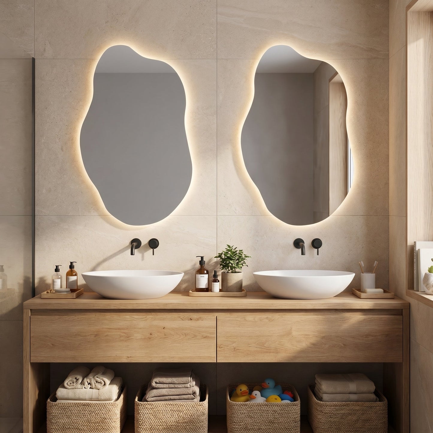 Miroir LED organique anti-buée – Nuréa