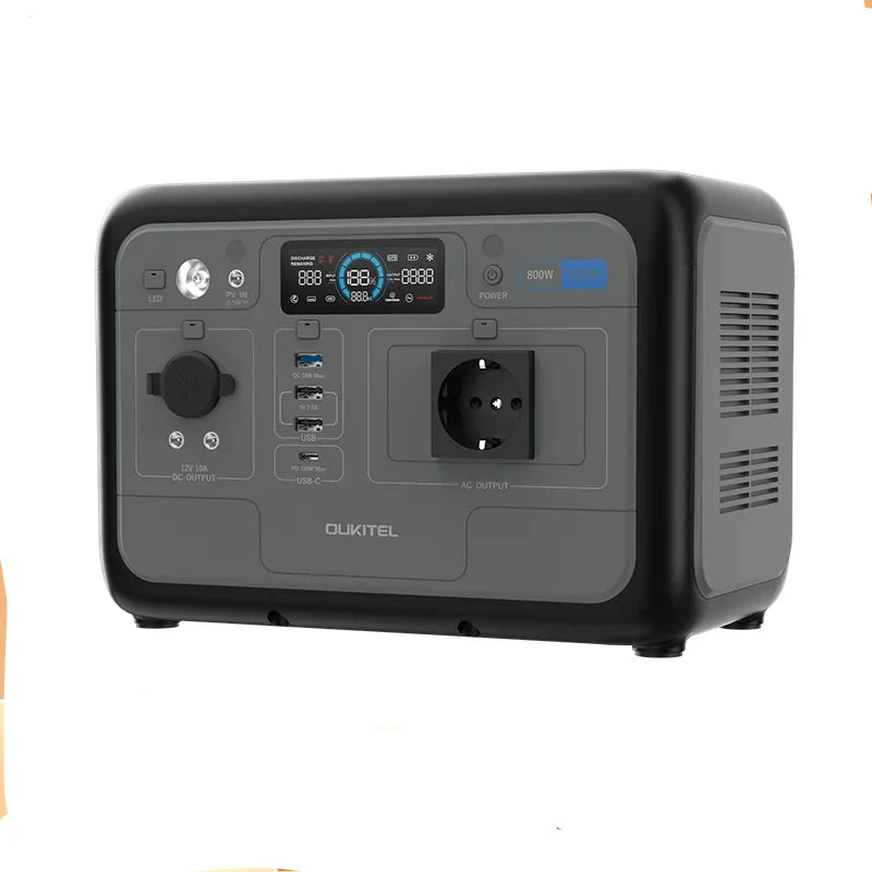 OUKITEL P800E – tragbare Powerstation 800W, Solargenerator LiFePO4 512Wh