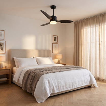 White LED Ceiling Fan - Modern Reversible Fan with Light