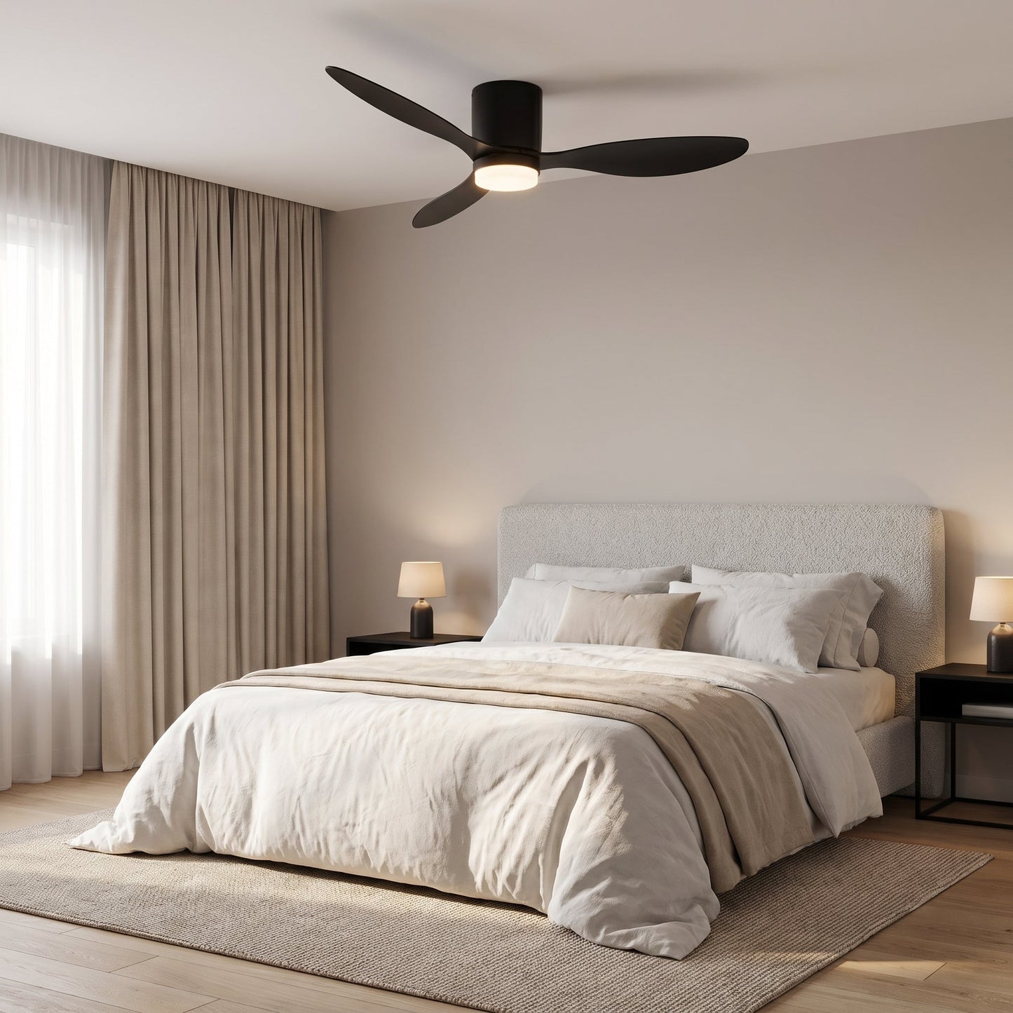 Silent LED Ceiling Fan - Reversible Modern Fan with Remote