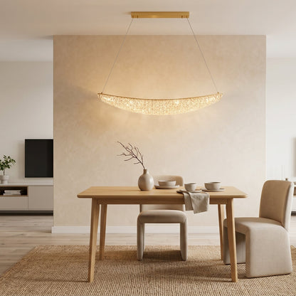 Linear Crystal Chandelier Champagne - Modern Island Pendant
