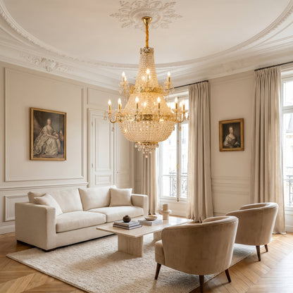 Classic Crystal Chandelier Gold - Elegant Traditional Pendant