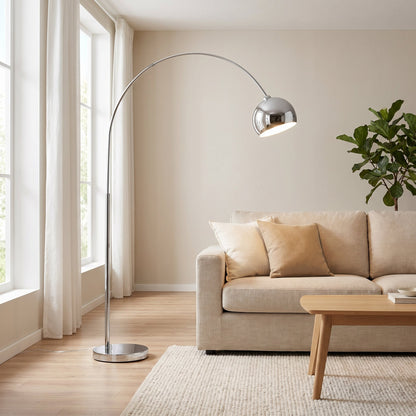 Lampadaire Arc en Métal Chromé - Chromiro