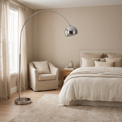 Lampadaire Arc en Métal Chromé - Chromiro