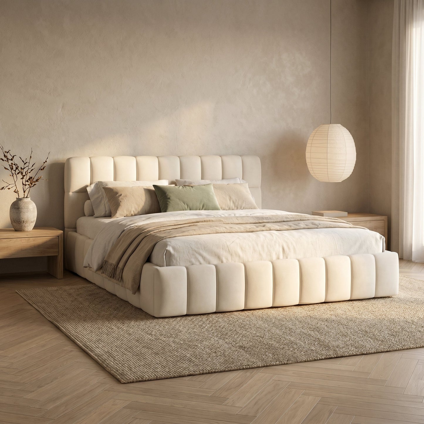 Lit Nuage Blanc Crème – Veloura
