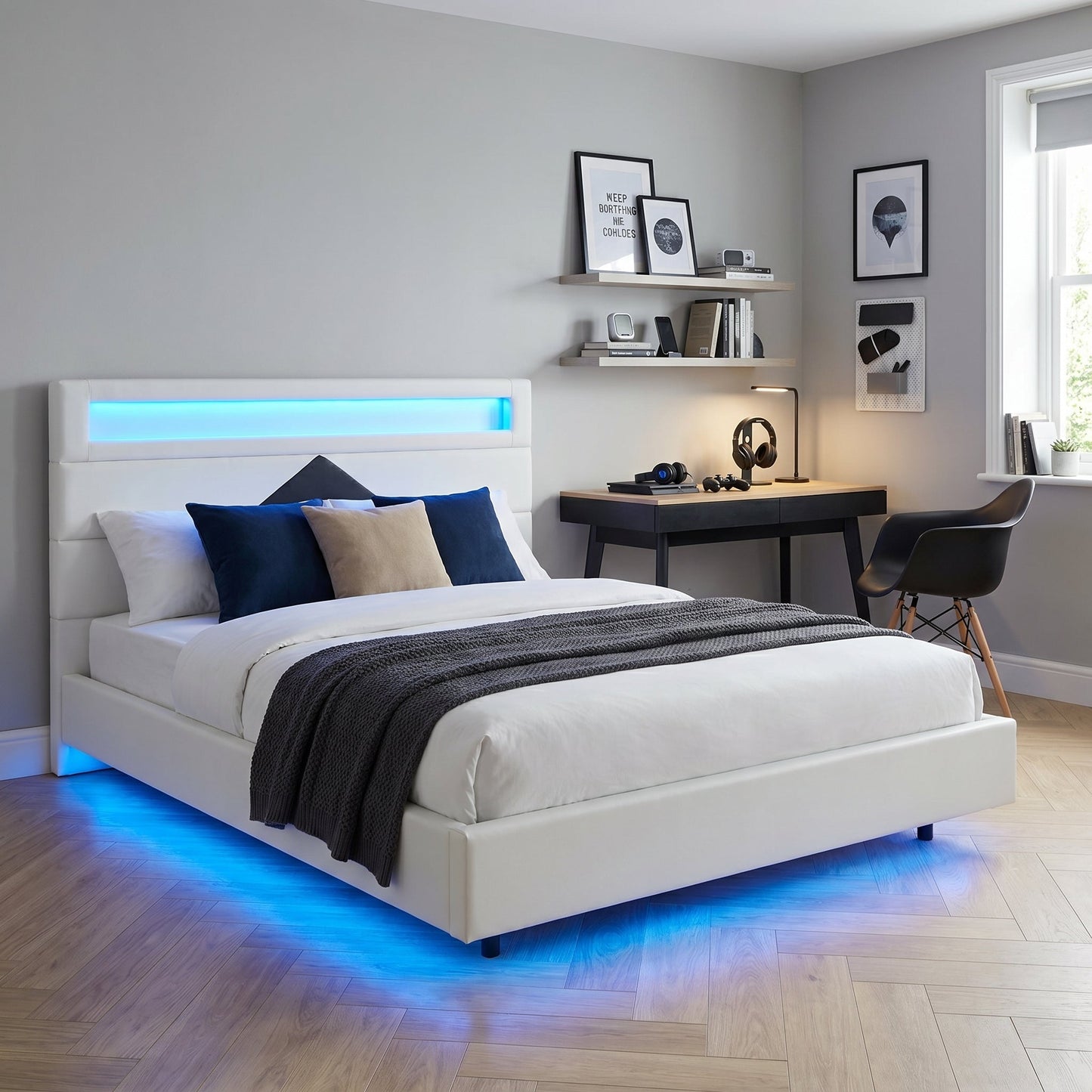 Lit 140x190cm design Contemporain – Néolys