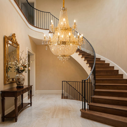 Classic Crystal Chandelier Gold - Elegant Traditional Pendant