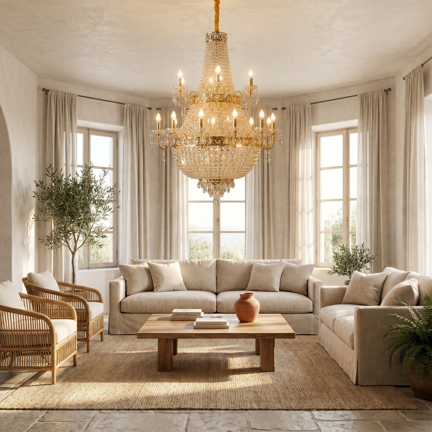 Classic Crystal Chandelier Gold - Elegant Traditional Pendant