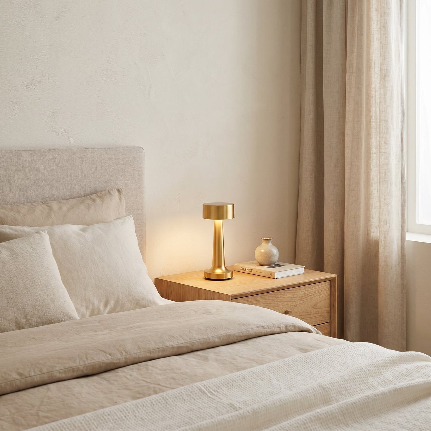 Lampe de table dorée en métal – Doruna