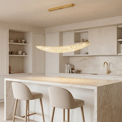 Linear Crystal Chandelier Champagne - Modern Island Pendant