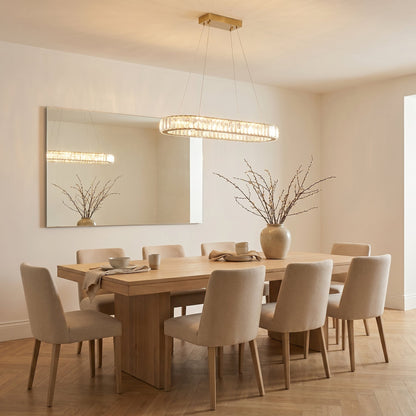 Oval Crystal Chandelier Gold - Modern Linear Pendant
