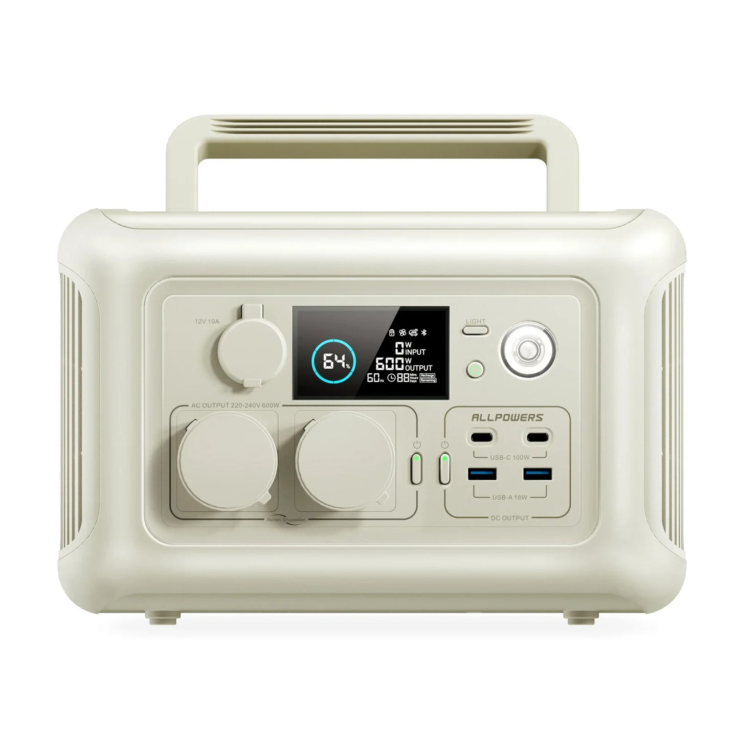 ALLPOWERS R600 – tragbare Powerstation 299Wh LiFePO4, 600W AC-Ausgang