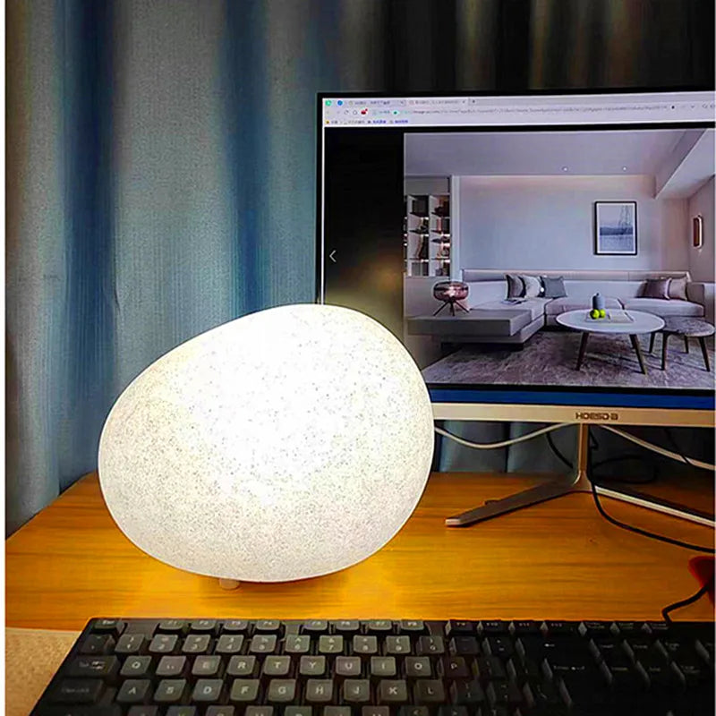 Lampe de chevet design pierre