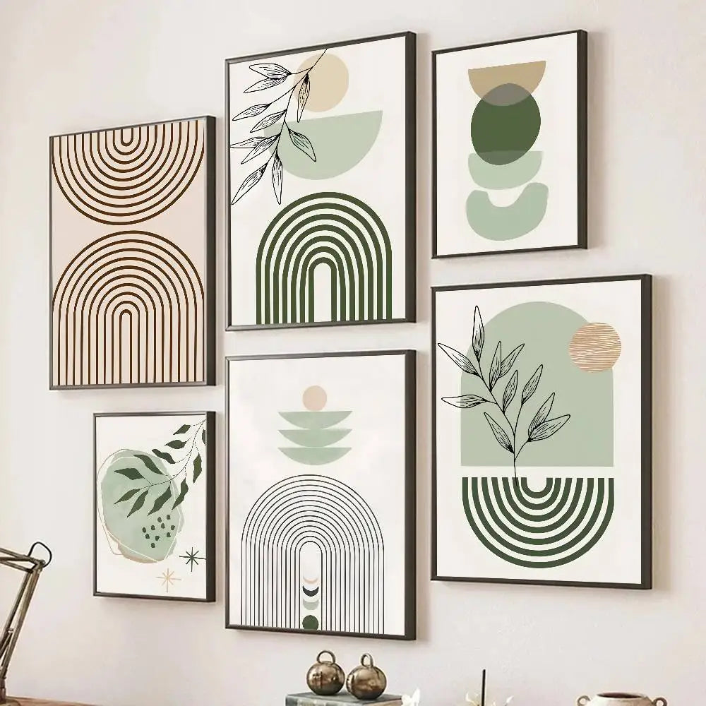 Tableau Arches Minimalistes – Lignes Graphiques Beige & Noir