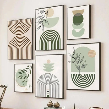 Tableau Arches Minimalistes – Lignes Graphiques Beige & Noir