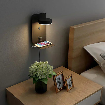 Lampe de Chevet Tactile Murale avec Chargeur de Téléphone