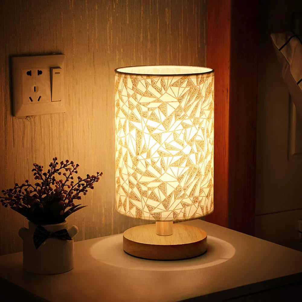 USB Bedside Lamp Night Lights LED Desk Lamp Eye Protection Nightstand Lamp Wooden Table Lamp Night Lamp Home Bedroom Decor
