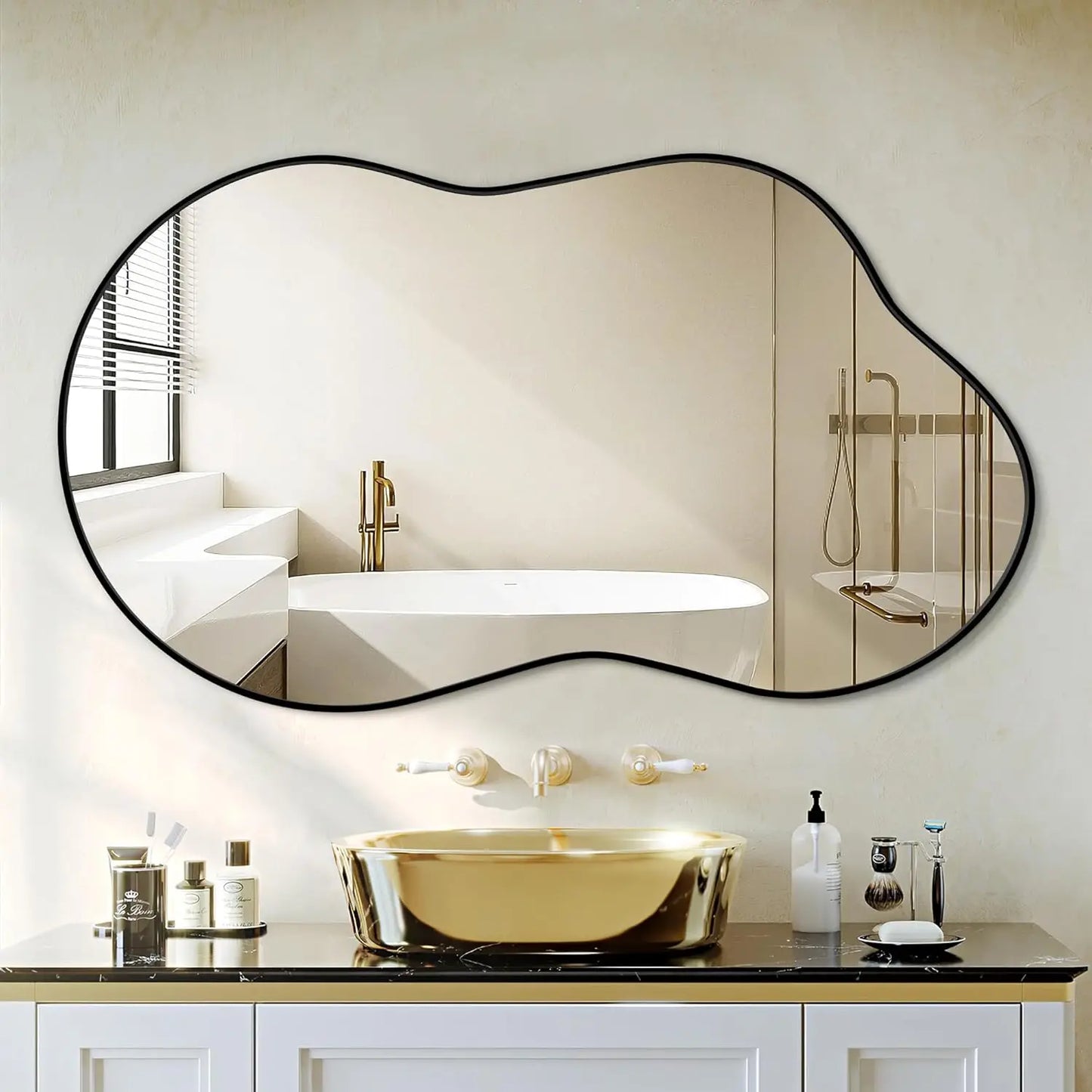 Miroir organique asymétrique en métal – Aurelia