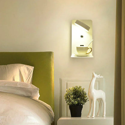 Lampe de Chevet Tactile Murale avec Chargeur de Téléphone