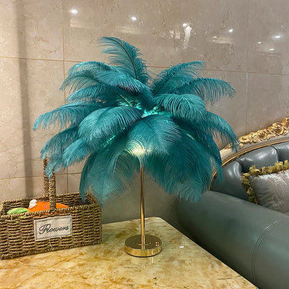 Lampe de chevet design à plumes
