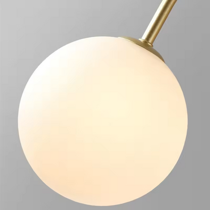 Suspension 6 globes en verre opalin et métal noir – Arclora