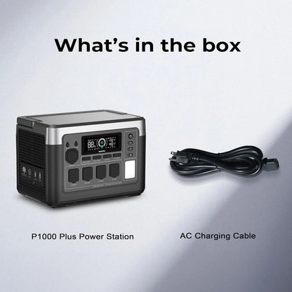 OUKITEL P1000 PLUS Tragbare Powerstation 1800W Solargenerator 1024Wh LiFePO4-Akku Notstromversorgung für Zuhause, Camping und unterwegs