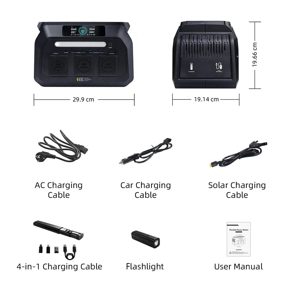 IEETek P800 – tragbare Powerstation 800W, reiner Sinus, LiFePO4 Akku 512Wh